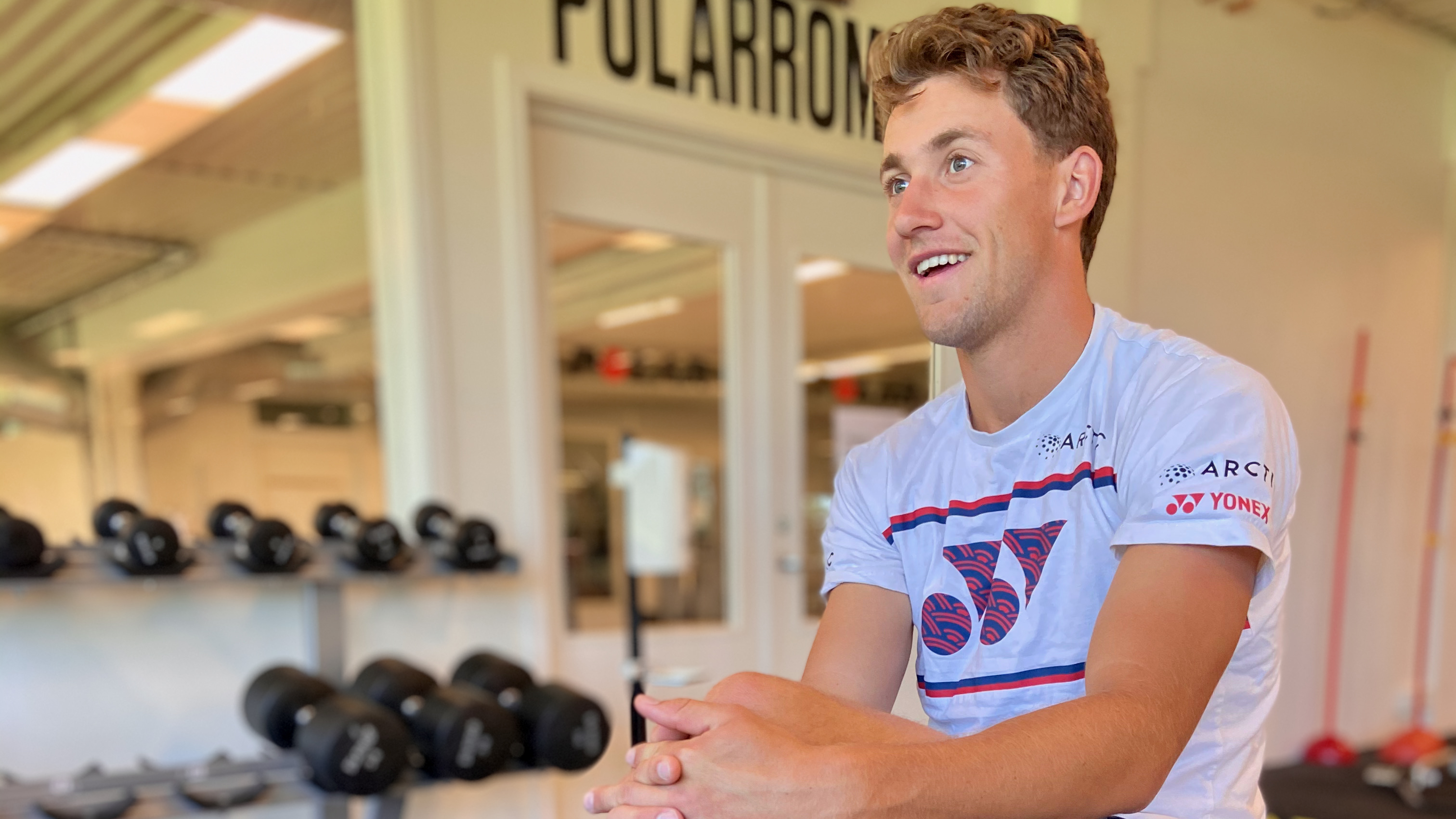 Casper Ruud på trening på Olympiatoppen. Foto: Kristin Bentdal Larsen